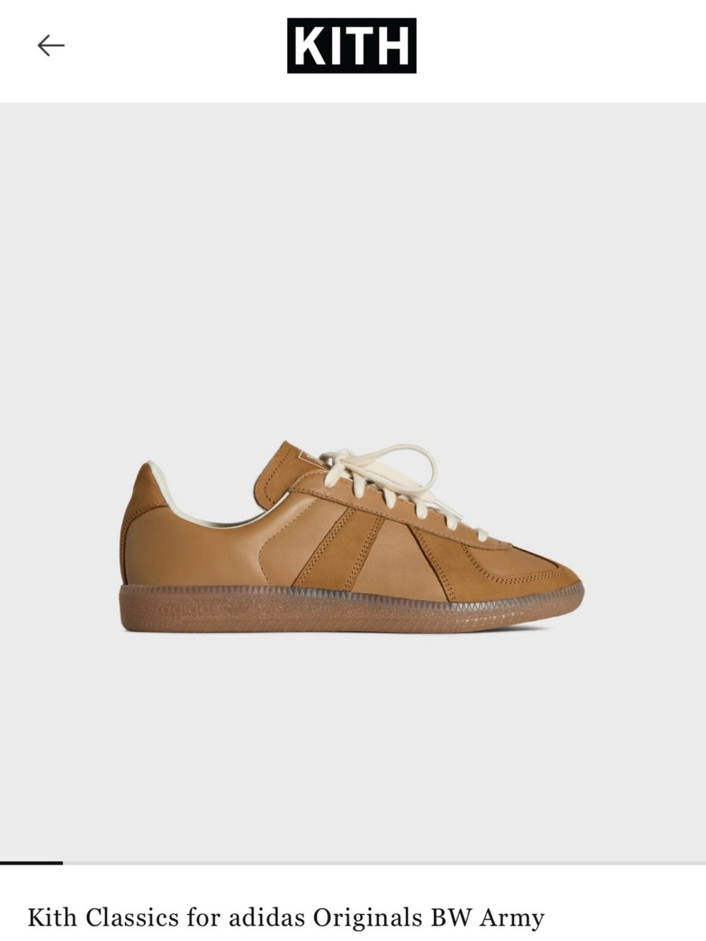 Adidas Kith BW Army Sneaker in Tan and Cream